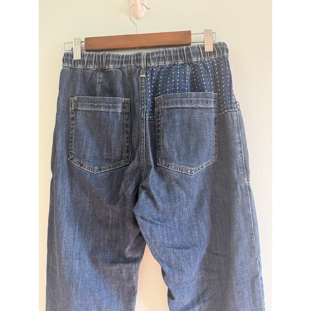 Anthropologie Pilcro The Izzie Relaxed Pull On Barrel Leg patchwork jeans XS - Picture 4 of 8